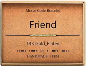 img 4 attached to Friendship Bracelet Gift for Her: SANNYRA Morse 👯 Code Bracelet with 14k Gold Plated Beads on Silk Cord