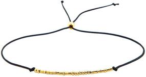 img 1 attached to Friendship Bracelet Gift for Her: SANNYRA Morse 👯 Code Bracelet with 14k Gold Plated Beads on Silk Cord