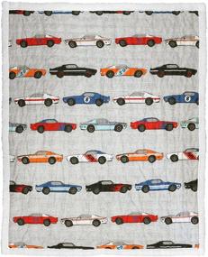 img 3 attached to 🏎️ Lush Decor Lush Décor Race Cars Sherpa Throw Blanket - Blue & Orange, 60" x 50
