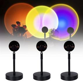 img 1 attached to 🌅 RGB Sunset Lamp Projection with 16 Color Changing & 180° Rotation - Red Sun Lamp Light Projector for Home Party Decor, Living Room, Bedroom - Floor Lamp 120V