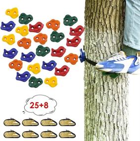 img 3 attached to 🧗 SEAAN Climbing Holds 25 with 8 Ropes: Ultimate DIY Rock Climbing Wall Kit