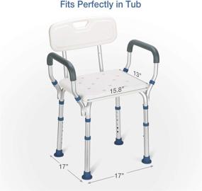 img 3 attached to GreenChief Heavy Duty Shower Chair with Arms and Back - Tool-Free - Bathtub Seat with Handles for Seniors, Elderly, Disabled & Handicap - Adjustable Medical Shower Stool Spa Seat for Bariatrics up to 300 lbs