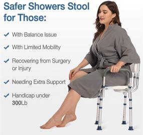 img 2 attached to GreenChief Heavy Duty Shower Chair with Arms and Back - Tool-Free - Bathtub Seat with Handles for Seniors, Elderly, Disabled & Handicap - Adjustable Medical Shower Stool Spa Seat for Bariatrics up to 300 lbs