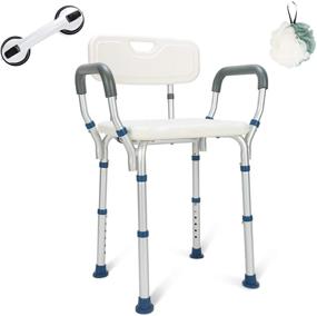 img 4 attached to GreenChief Heavy Duty Shower Chair with Arms and Back - Tool-Free - Bathtub Seat with Handles for Seniors, Elderly, Disabled & Handicap - Adjustable Medical Shower Stool Spa Seat for Bariatrics up to 300 lbs