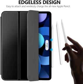 img 2 attached to 📱 MoKo Magnetic Case: Slim Lightweight Stand Folio Cover for iPad Air 4th Gen 2020/iPad Pro 11" - Auto Wake/Sleep, Black