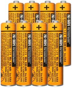 img 4 attached to 🔋 Premium 8-Pack HHR-65AAABU NI-MH Rechargeable Batteries for Panasonic Cordless Phones - 1.2V 630mAh AAA Battery