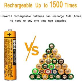 img 1 attached to 🔋 Premium 8-Pack HHR-65AAABU NI-MH Rechargeable Batteries for Panasonic Cordless Phones - 1.2V 630mAh AAA Battery