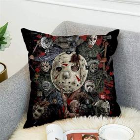 img 2 attached to 🐾 Soft Cute Animal Cartoon Halloween Christmas Cushion Covers - Set of 2 Decorative Accent Pillow Covers for Sofa Bedroom Car 18x18 inch (BZ-5)