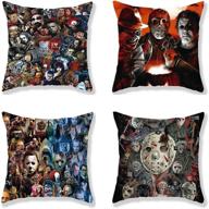 🐾 soft cute animal cartoon halloween christmas cushion covers - set of 2 decorative accent pillow covers for sofa bedroom car 18x18 inch (bz-5) логотип