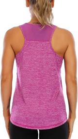 img 4 attached to 🏋️ Aeuui Women's Sleeveless Racerback Mesh Tank Tops for Effective Workout and Yoga