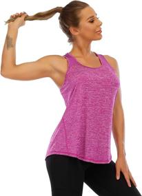 img 3 attached to 🏋️ Aeuui Women's Sleeveless Racerback Mesh Tank Tops for Effective Workout and Yoga