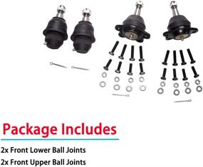 img 2 attached to 🔧 Front Upper and Lower Ball Joints Suspension Kit for K1500, K2500, Tahoe, and Yukon - Set of 4