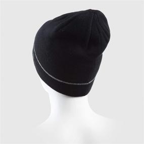 img 3 attached to 🧢 C9 Champion Kids' Black Beanie Hat: Machine Washable with Reflective Stripe and Cozy Fleece Lining