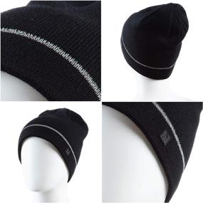 img 1 attached to 🧢 C9 Champion Kids' Black Beanie Hat: Machine Washable with Reflective Stripe and Cozy Fleece Lining