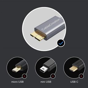 img 2 attached to 🔌 1ft Short USB 3.0 CableCreation Micro USB 3.0 Cable - Compatible with Samsung Galaxy S5, Note 3/N9000, Camera, External Hard Drive, and More