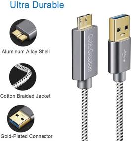 img 3 attached to 🔌 1ft Short USB 3.0 CableCreation Micro USB 3.0 Cable - Compatible with Samsung Galaxy S5, Note 3/N9000, Camera, External Hard Drive, and More