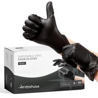 🧤 black vinyl disposable gloves small 100 pack - latex free, powder free - ideal for medical exams, surgical procedures, home cleaning, and food handling - 3 mil thickness logo
