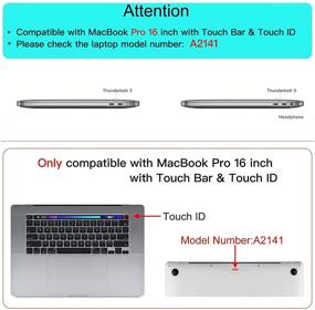 img 3 attached to MOSISO MacBook Pro 16 inch Case 2020 2019 Release A2141 with Touch Bar & Touch ID - Camellia Black, Hard Shell Case + Keyboard Cover + Screen Protector, Plastic