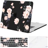 mosiso macbook pro 16 inch case 2020 2019 release a2141 with touch bar & touch id - camellia black, hard shell case + keyboard cover + screen protector, plastic logo