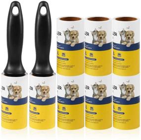 img 4 attached to 🐾 8 Pack Lint Roller Pet Hair Remover - Sticky Rollers for Clothes, Cat Hair, and Pet Hair Removal