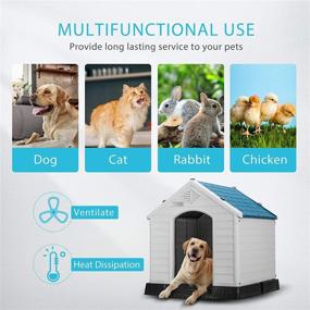 img 1 attached to 🏠 DEStar Durable Waterproof Plastic Pet Dog House: Indoor Outdoor Puppy Shelter Kennel with Air Vents and Elevated Floor