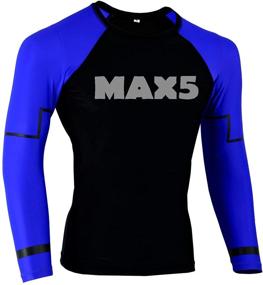 img 4 attached to 🥋 Max5 BJJ Jiu Jitsu Rash Guard: Ultimate Long Sleeve MMA No Gi Wrestling Compression Shirt