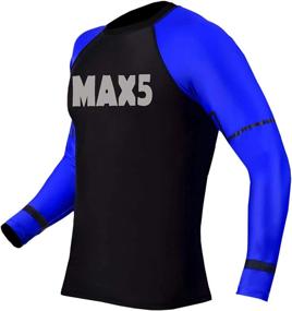 img 1 attached to 🥋 Max5 BJJ Jiu Jitsu Rash Guard: Ultimate Long Sleeve MMA No Gi Wrestling Compression Shirt