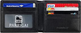 img 3 attached to Genuine Leather Men's Wallets, Card Cases & Money Organizers with Parrigai Bifold Blocking Technology