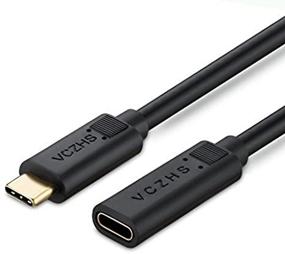 img 1 attached to 🔌 8-дюймовый USB C-удлинительный кабель, VCZHS короткий мужской кабель USB Type C для удлинительного провода USB Type C Thunderbolt 3 для Nintendo Switch MacBook Pro Samsung Galaxy