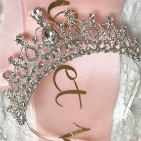 img 1 attached to 🎉 Sweet Sixteen Party Supplies Kit: Pink 16th Birthday Sash and Tiara Set - Ideal Gift for Girls, Decorations, Favors, and Accessories