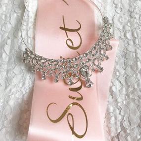 img 2 attached to 🎉 Sweet Sixteen Party Supplies Kit: Pink 16th Birthday Sash and Tiara Set - Ideal Gift for Girls, Decorations, Favors, and Accessories