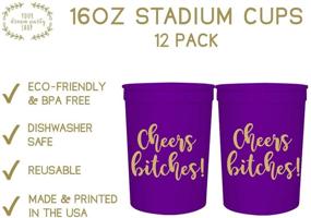 img 1 attached to 🥳 Cheers Bitches! Party Cups, 16oz - Set of 12 | Ideal for Birthdays, Bachelorette Parties or Any Occasion (Purple)