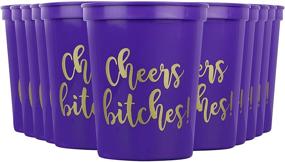 img 4 attached to 🥳 Cheers Bitches! Party Cups, 16oz - Set of 12 | Ideal for Birthdays, Bachelorette Parties or Any Occasion (Purple)