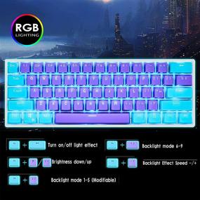 img 3 attached to Guffercty kred Gk61 60% Mechanical Keyboard SK61 - Custom Hot Swappable Gaming Keyboard with RGB Backlit - NKRO USB for Win/PC/Mac - Gateron Optical Black, Shen