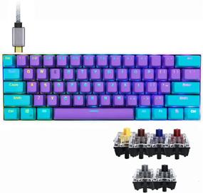img 4 attached to Guffercty kred Gk61 60% Mechanical Keyboard SK61 - Custom Hot Swappable Gaming Keyboard with RGB Backlit - NKRO USB for Win/PC/Mac - Gateron Optical Black, Shen