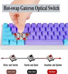 img 2 attached to Guffercty kred Gk61 60% Mechanical Keyboard SK61 - Custom Hot Swappable Gaming Keyboard with RGB Backlit - NKRO USB for Win/PC/Mac - Gateron Optical Black, Shen