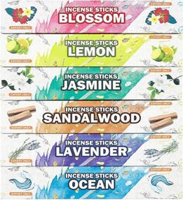 img 4 attached to Enhance Your Spiritual Journey with Premium Incense Sticks Variety Pack: Sandalwood, Jasmine, Lemon, Ocean, Blossom, Lavender - 120 Sticks for Meditation, Purification, Yoga, Relaxation, Magic, Prayer & Rituals