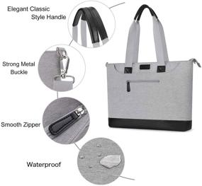 img 1 attached to 👜 MOSISO USB Port Laptop Tote Bag - 17-17.3 inch, Large Organizer for Work, Business, Travel & Shopping - Gray