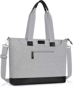 img 4 attached to 👜 MOSISO USB Port Laptop Tote Bag - 17-17.3 inch, Large Organizer for Work, Business, Travel & Shopping - Gray