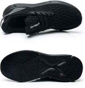 img 1 attached to Mens Walking Running Shoes Black Men's Shoes in Athletic