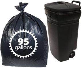 img 2 attached to 🗑️ Primode Black Plastic 95 Gallon Trash Bags: Extra Heavy Duty, 25 Count, Made in the USA