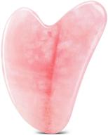 rosenice rose quartz gua sha facial tools - natural gua sha scraping massage tool with pink crystal stone for face and body skin - ideal for spa, acupuncture therapy, and trigger point treatment (pink) logo