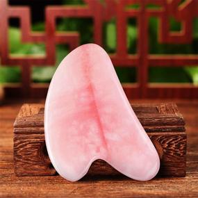 img 2 attached to Rosenice Rose Quartz Gua Sha Facial Tools - Natural Gua Sha Scraping Massage Tool with Pink Crystal Stone for Face and Body Skin - Ideal for SPA, Acupuncture Therapy, and Trigger Point Treatment (Pink)