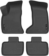 🚗 enhance your car's interior with husky liners 98081 – all-weather black floor mats for 2011-20 chrysler 300 awd & dodge charger awd logo