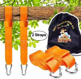 img 4 attached to 🌳 Tree Swing Hanging Kit Straps, (Set of 2) 10ft Each - Super Strong 5,000lbs + 2 Carabiners - for Swing Sets, Web Swings, Hammock & Tire Swing