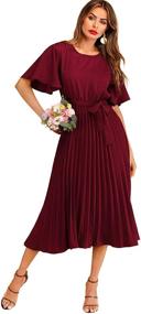 img 4 attached to Milumia Elegant Pleated Flounce Burgundy