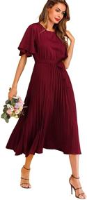 img 2 attached to Milumia Elegant Pleated Flounce Burgundy