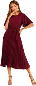 img 1 attached to Milumia Elegant Pleated Flounce Burgundy