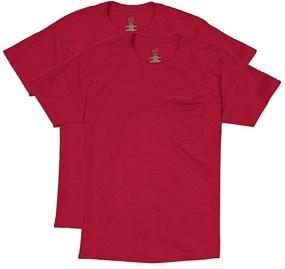 img 1 attached to 👕 Hanes Short Sleeve Pocket 2 Pack: Premium Men's T-Shirts & Tanks for Stylish Comfort