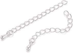 img 4 attached to 🔗 Craftdady 20Pcs Silver Twist Extender Chains: Enhance Your Jewelry with Drop Charms - Perfect for Anklet Jewelry Making